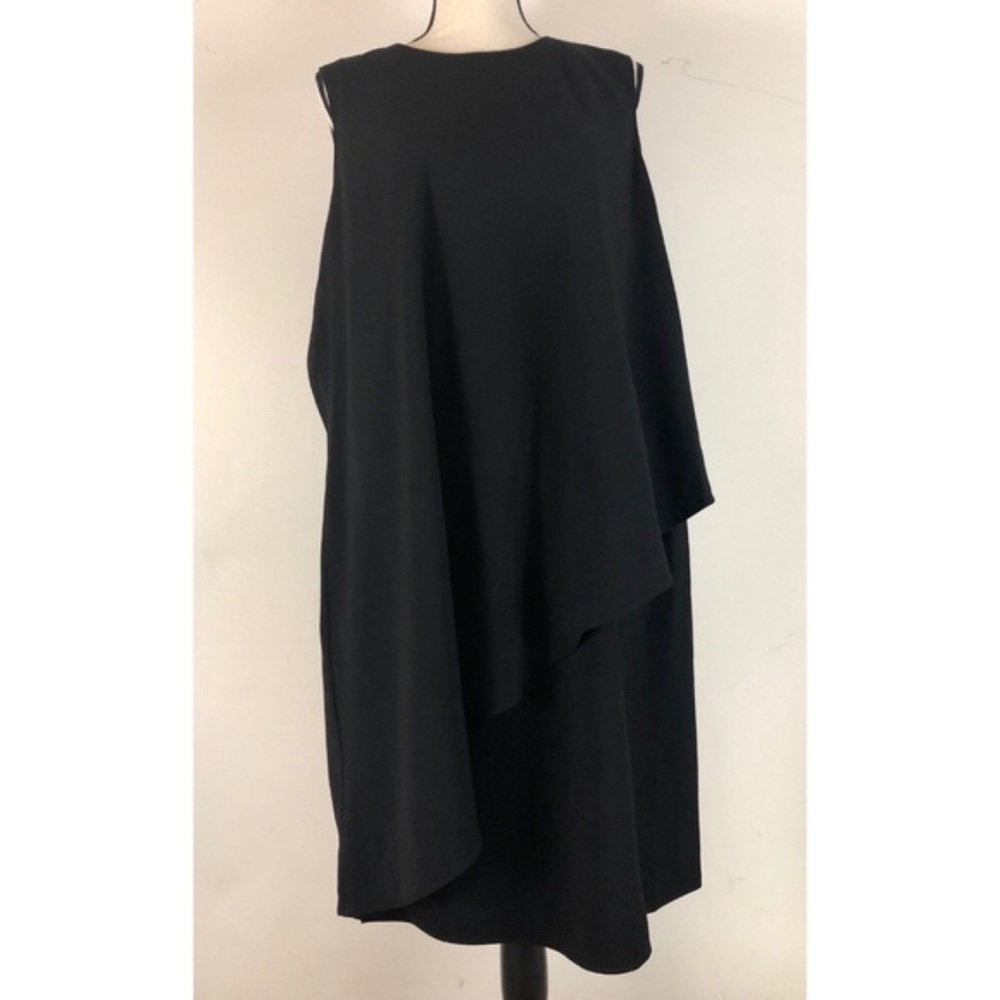 Lauren Ralph Lauren Black Asymmetric Draped Dress